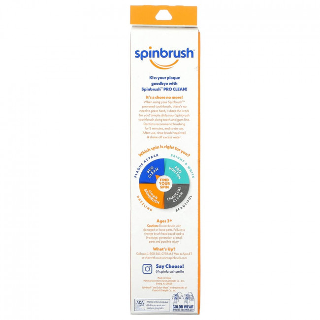 Spinbrush, Pro Clean, Powered Toothbrush, Soft Bristles, 1 Toothbrush