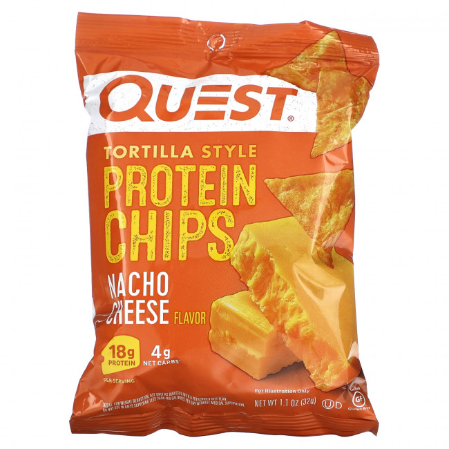 Quest Nutrition, Протеиновые чипсы по типу тортилья, сыр начо, 8 пакетиков по 32 г (1,1 унции)
