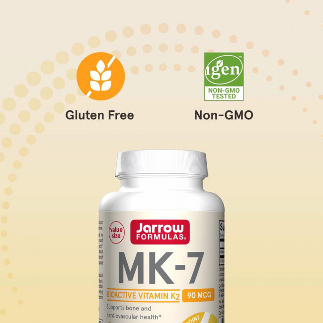 Jarrow Formulas, MK-7, витамин K2 в форме MK-7, 90 мкг, 120 мягких таблеток