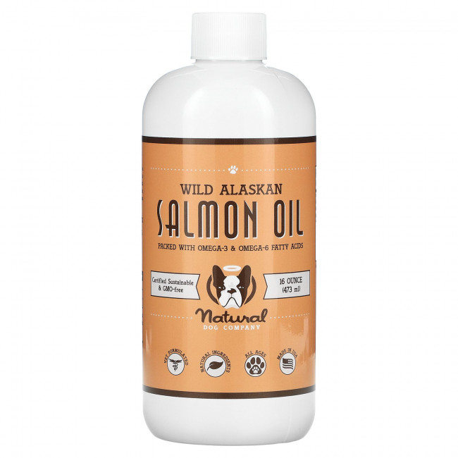 Natural Dog Company, Жир дикого аляскинского лосося, для всех возрастов, вкусный лосось, 473 мл (16 унций) Natural Dog Company, Жир дикого аляскинского лосося, для всех возрастов, вкусный лосось, 473 мл (16 унций)