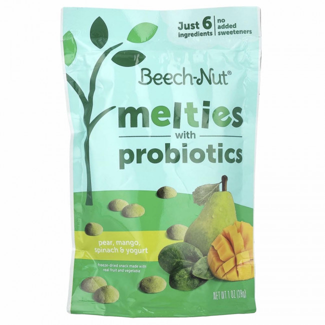 Beech-Nut, Naturals, расплав с пробиотиками, этап 3, груша, манго, шпинат и йогурт, 28 г (1 унция) Beech-Nut, Naturals, расплав с пробиотиками, этап 3, груша, манго, шпинат и йогурт, 28 г (1 унция)