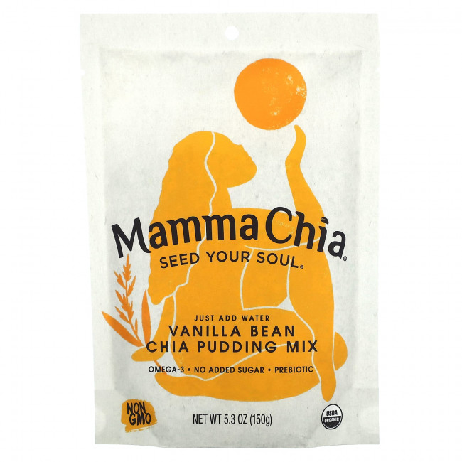 Mamma Chia, Смесь для пудинга с чиа, ваниль, 150 г (5,3 унции) Mamma Chia, Смесь для пудинга с чиа, ваниль, 150 г (5,3 унции)