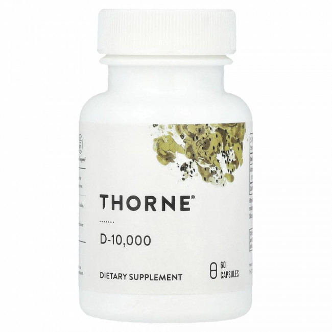 Thorne Research, D-10 000, 250 мкг (10 000 МЕ), 60 капсул