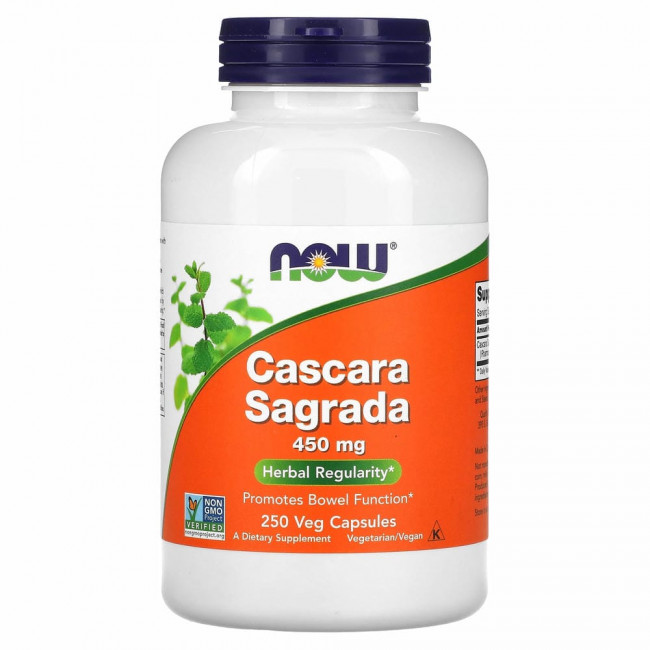 NOW Foods, Cascara Sagrada, 450 мг, 250 растительных капсул