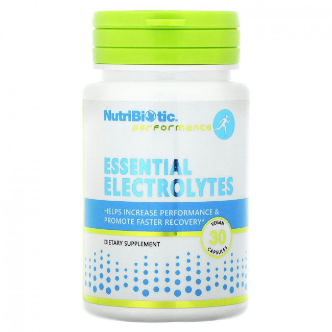 NutriBiotic, Performance, Essential Electrolytes, 30 Vegan Capsules