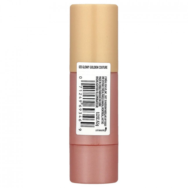 L'Oréal, Lumi, Le Glow Highlighter Stick, 635 Glowy Golden Couture, 0.22 oz (6.5 g)