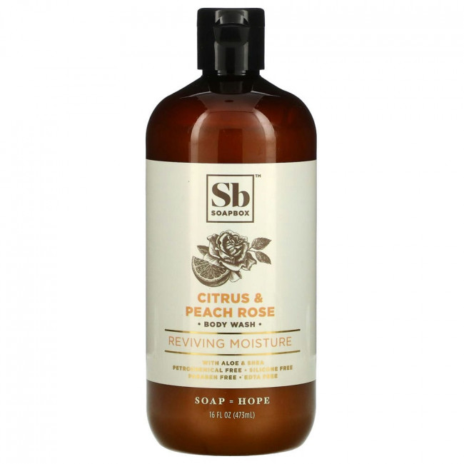 Soapbox, Reviving Moisture, Body Wash, Citrus & Peach Rose, 16 fl oz (473 ml) Soapbox, Reviving Moisture, Body Wash, Citrus & Peach Rose, 16 fl oz (473 ml)