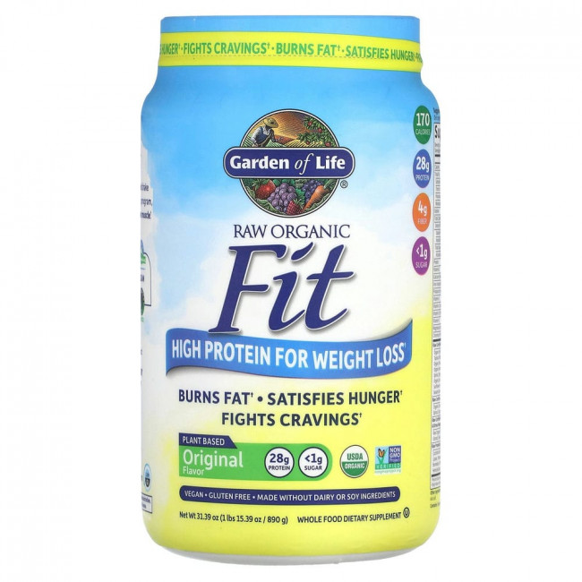 Garden of Life, RAW Organic Fit, высокое содержание протеина для снижения веса, оригинальный продукт, 890 г (31,39 унции) Garden of Life, RAW Organic Fit, высокое содержание протеина для снижения веса, оригинальный продукт, 890 г (31,39 унции)
