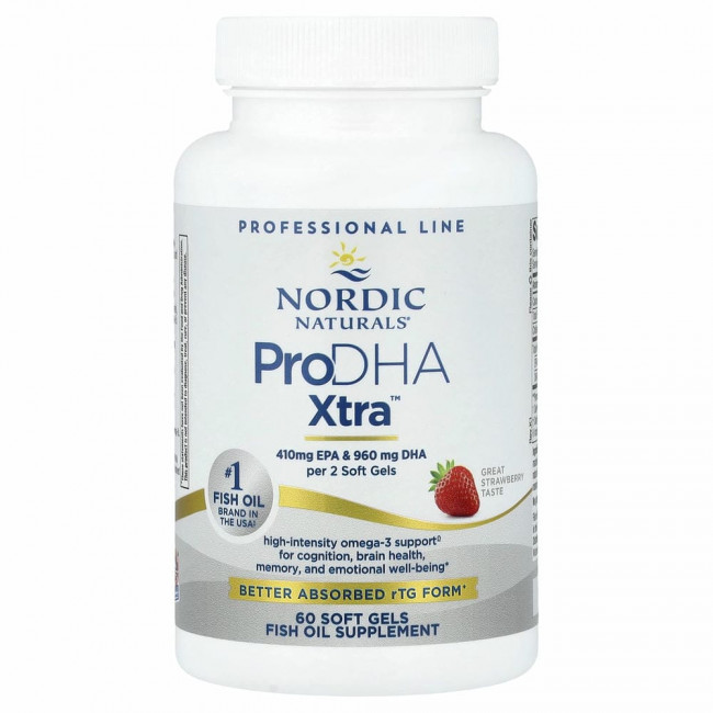 Nordic Naturals, ProDHA 1000, добавка с аминокислотами, с клубничным вкусом, 1000 мг, 60 капсул Nordic Naturals, ProDHA 1000, добавка с аминокислотами, с клубничным вкусом, 1000 мг, 60 капсул