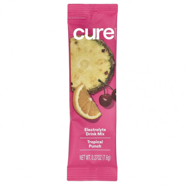 Cure Hydration, Electrolyte Drink Mix, Tropical Punch, 14 Packets, 0.27 oz (7.6 g) Each Cure Hydration, Electrolyte Drink Mix, Tropical Punch, 14 Packets, 0.27 oz (7.6 g) Each