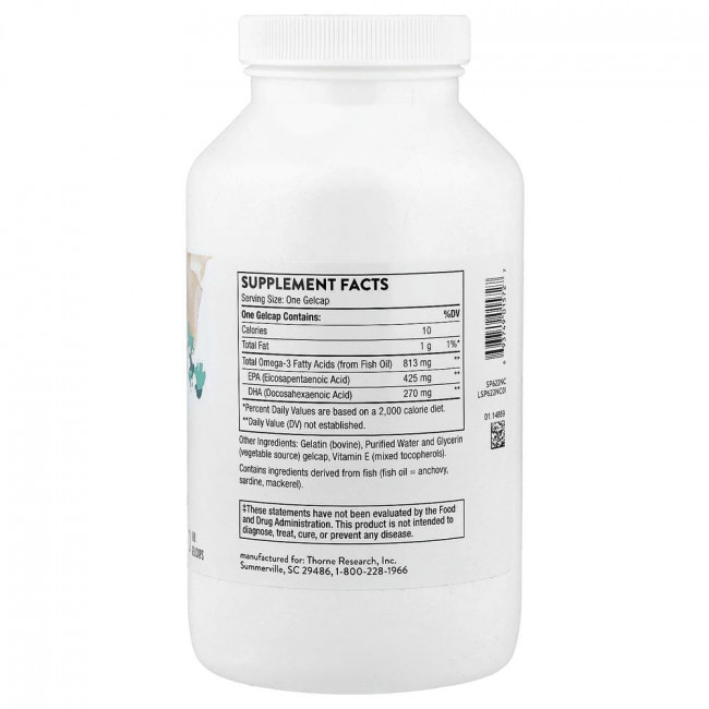 Thorne, Super EPA, 180 гелевых капсул
