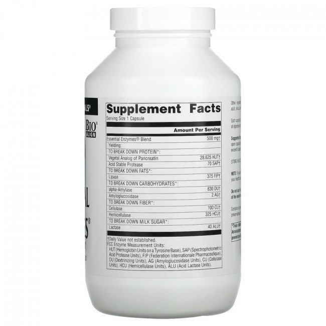 Source Naturals, Daily Essential Enzymes, пищеварительные ферменты для ежедневного использования, 500 мг, 360 капсул