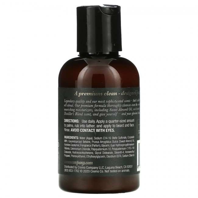Cremo, Reserve Collection, средство для мытья бороды и лица, Distiller's смесь, смесь Reserve, 118 мл (4 жидк. Унции)