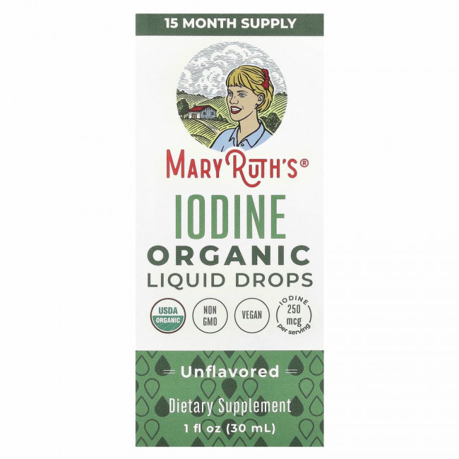 MaryRuth Organics, Жидкие капли органического йода, без добавок, 30 мл (1 жидк. Унция) MaryRuth Organics, Жидкие капли органического йода, без добавок, 30 мл (1 жидк. Унция)