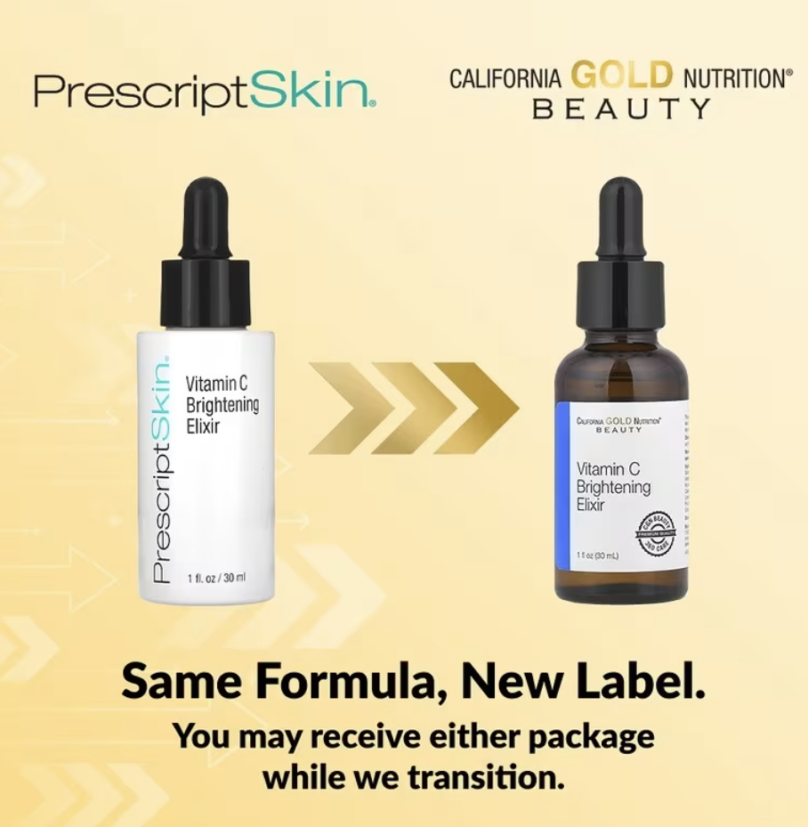California Gold Nutrition, осветляющий эликсир с витамином C, улучшенная осветляющая сыворотка с сухим маслом, 30 мл (1 жидк. унция)
