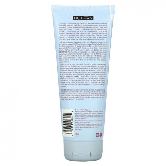 Freeman Beauty, Feeling Beautiful, увлажняющая гелевая крем-маска, ледниковая вода + розовый пион, 175 мл (6 жидк. унций) Freeman Beauty, Feeling Beautiful, увлажняющая гелевая крем-маска, ледниковая вода + розовый пион, 175 мл (6 жидк. унций)