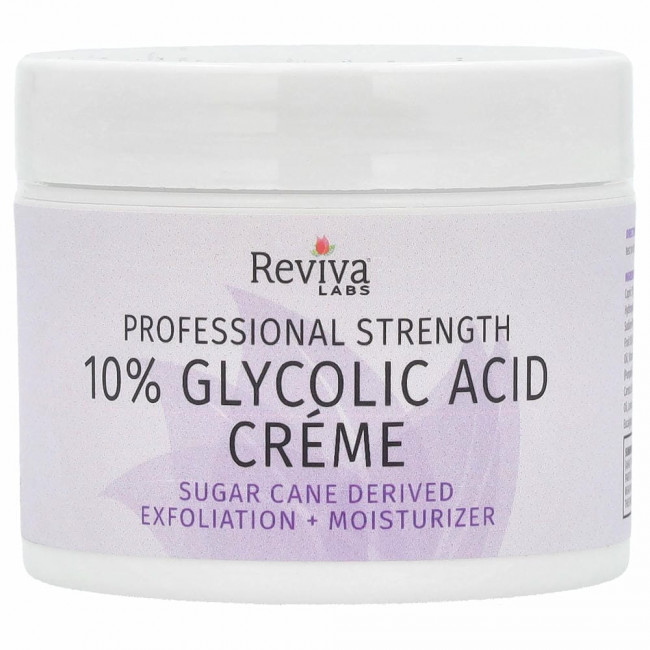Reviva Labs, крем с 10% гликолевой кислотой, с антивозрастным эффектом, 55 г (2,0 унции)