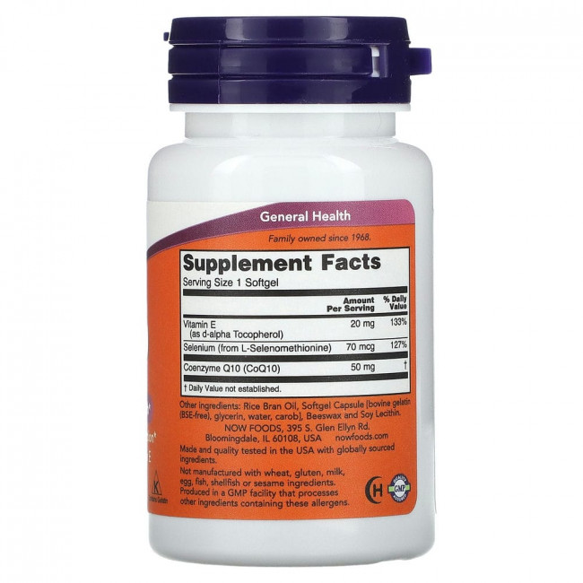 NOW Foods, Коэнзим Q10, 50 мг, 50 капсул NOW Foods, Коэнзим Q10, 50 мг, 50 капсул