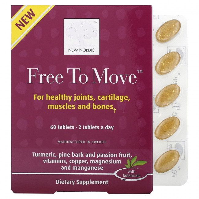 New Nordic US Inc, Free to Move, 60 таблеток New Nordic US Inc, Free to Move, 60 таблеток