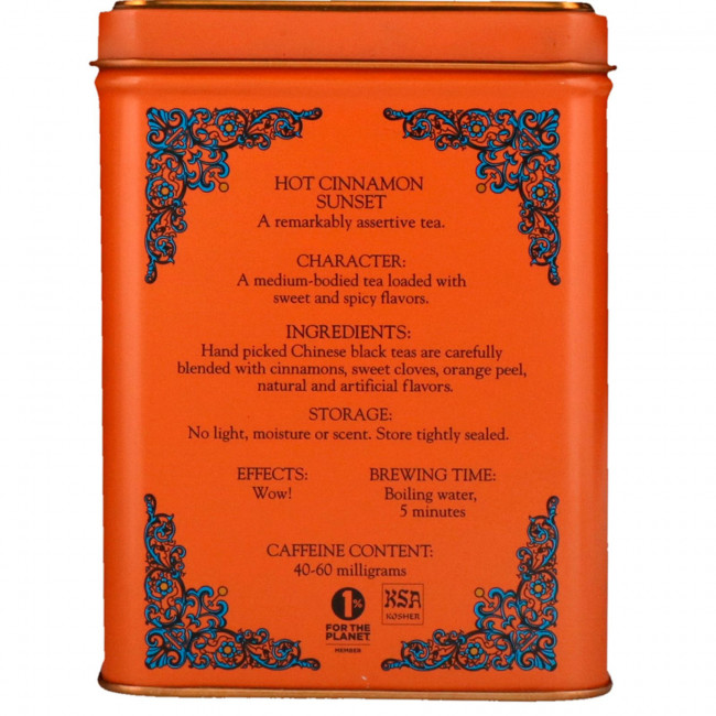 Harney & Sons, Hot Cinnamon Sunset, чайная смесь HT, пряный чай с корицей, 20 пакетиков, 40 г (1,4 унции)