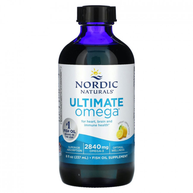 Nordic Naturals, Ultimate Omega, со вкусом лимона, 2840 мг, 8 жидких унций (237 мл)