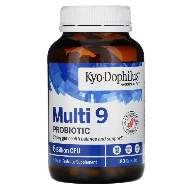 Kyolic, Kyo-Dophilus, Multi 9, пробиотик, 6 миллиардов КОЕ, 180 капсул Kyolic, Kyo-Dophilus, Multi 9, пробиотик, 6 миллиардов КОЕ, 180 капсул