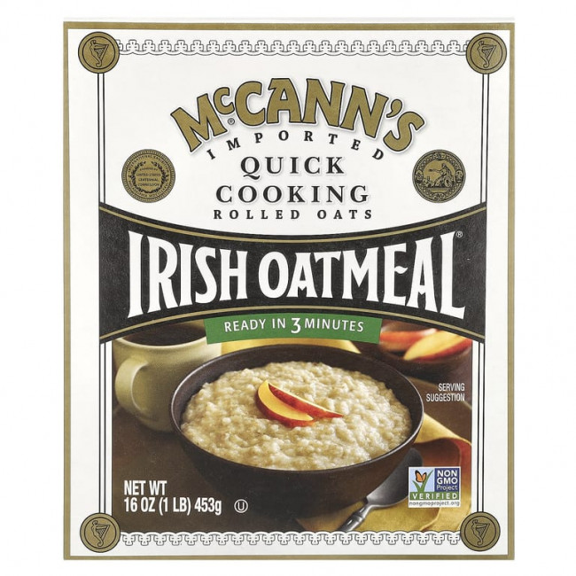 McCann's Irish Oatmeal, Овсяные хлопья быстрого приготовления, 453 г (16 унций) McCann's Irish Oatmeal, Овсяные хлопья быстрого приготовления, 453 г (16 унций)