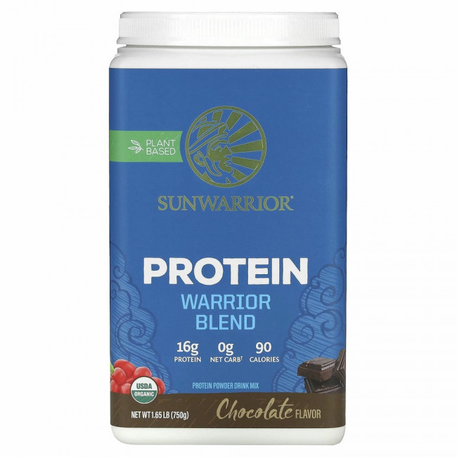 Sunwarrior, Белок Warrior Blend, орагнический и растительный, шоколад, 1,65 фунта (750 г) Sunwarrior, Белок Warrior Blend, орагнический и растительный, шоколад, 1,65 фунта (750 г)
