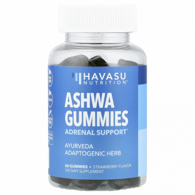 Havasu Nutrition, Ashwa Gummies, клубника, 60 жевательных таблеток
