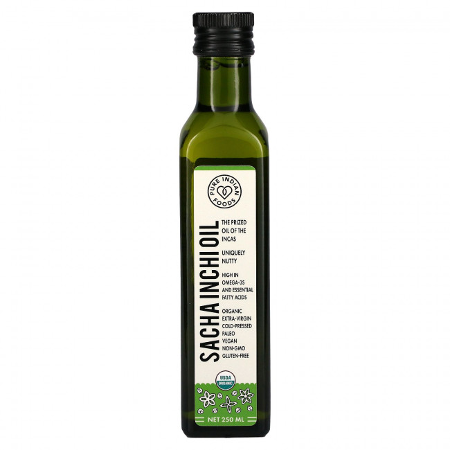 Pure Indian Foods, Органическое масло первого холодного отжима из арахиса инков, 250 мл Pure Indian Foods, Органическое масло первого холодного отжима из арахиса инков, 250 мл