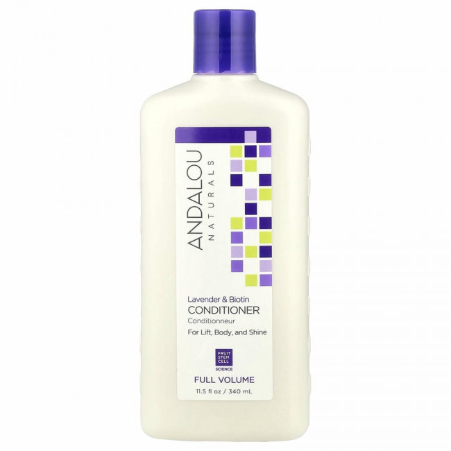 Andalou Naturals, Кондиционер, для объема, густоты, блеска, сияния волос, поднимает от корней, лаванда и биотин, 11,5 ж. унц. (340 мл) Andalou Naturals, Кондиционер, для объема, густоты, блеска, сияния волос, поднимает от корней, лаванда и биотин, 11,5 ж. унц. (340 мл)