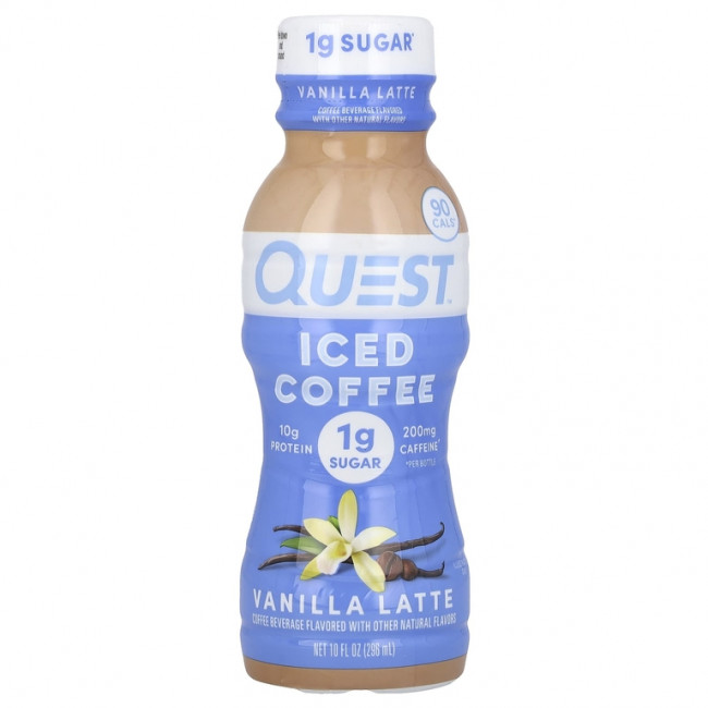 Quest Nutrition, холодный кофе, ванильный латте, 4 флакона по 296 мл (10 жидк. унций) Quest Nutrition, холодный кофе, ванильный латте, 4 флакона по 296 мл (10 жидк. унций)