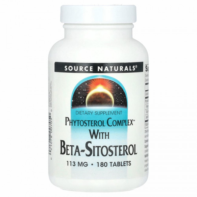 Source Naturals, комплекс фитостерола с бета-ситостеролом, 113 мг, 180 таблеток
