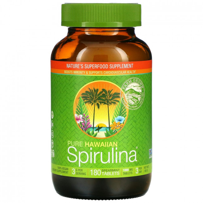 Nutrex Hawaii, Pure Hawaiian Spirulina, колосистая мята, 1000 мг, 180 таблеток Nutrex Hawaii, Pure Hawaiian Spirulina, колосистая мята, 1000 мг, 180 таблеток