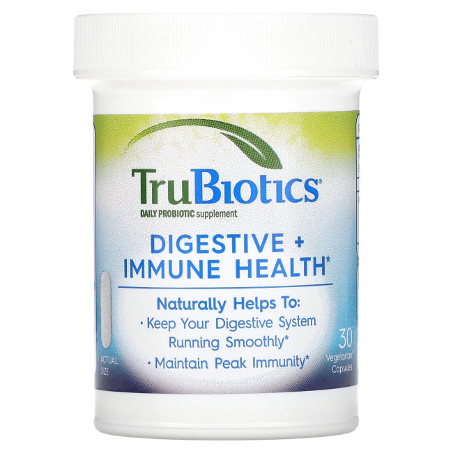 TruBiotics, Здоровье пищеварительной системы и иммунитета, 30 вегетарианских капсул TruBiotics, Здоровье пищеварительной системы и иммунитета, 30 вегетарианских капсул