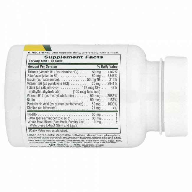 NaturesPlus, Super B-50 с высокой эффективностью, 60 капсул