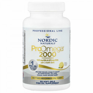 Nordic Naturals, ProOmega 2000, лимон, 1250 мг, 60 мягких желатиновых капсул