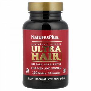 NaturesPlus, Ultra Hair, для мужчин и женщин, 120 таблеток NaturesPlus, Ultra Hair, для мужчин и женщин, 120 таблеток