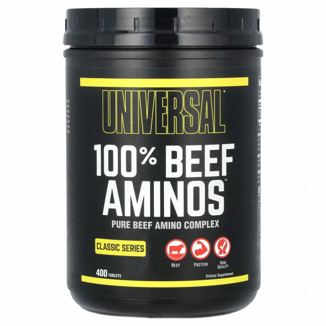 Universal Nutrition, 100% Beef Aminos, 100% аминокислот говядины, 400 таблеток Universal Nutrition, 100% Beef Aminos, 100% аминокислот говядины, 400 таблеток