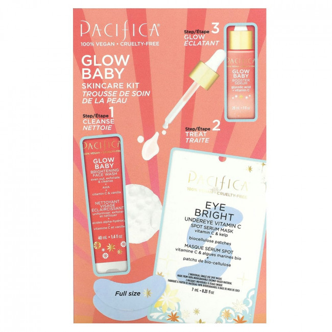 Pacifica, Набор для ухода за кожей Glow Baby, набор из 3 предметов