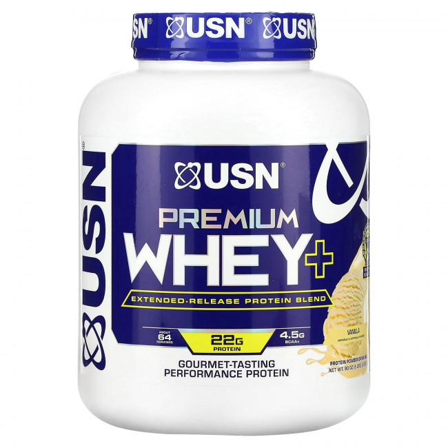 USN, Premium Whey +, ваниль, 2267 г (5 фунтов) USN, Premium Whey +, ваниль, 2267 г (5 фунтов)