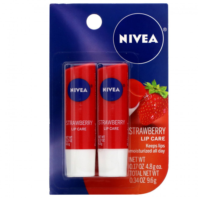 Nivea, Lip Care, Клубника, 2 упаковки по 0,17 унции (4,8 г) каждая