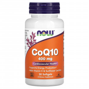 NOW Foods, Коэнзим Q10, 400 мг, 30 мягких таблеток NOW Foods, Коэнзим Q10, 400 мг, 30 мягких таблеток