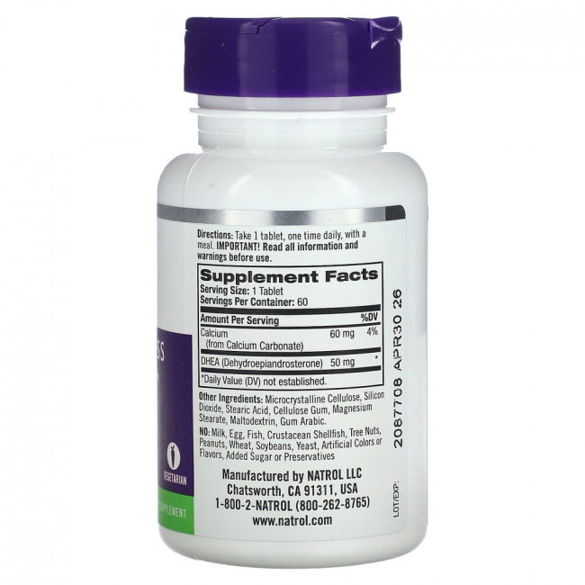 Natrol, ДГЭА, 50 мг, 60 таблеток Natrol, ДГЭА, 50 мг, 60 таблеток