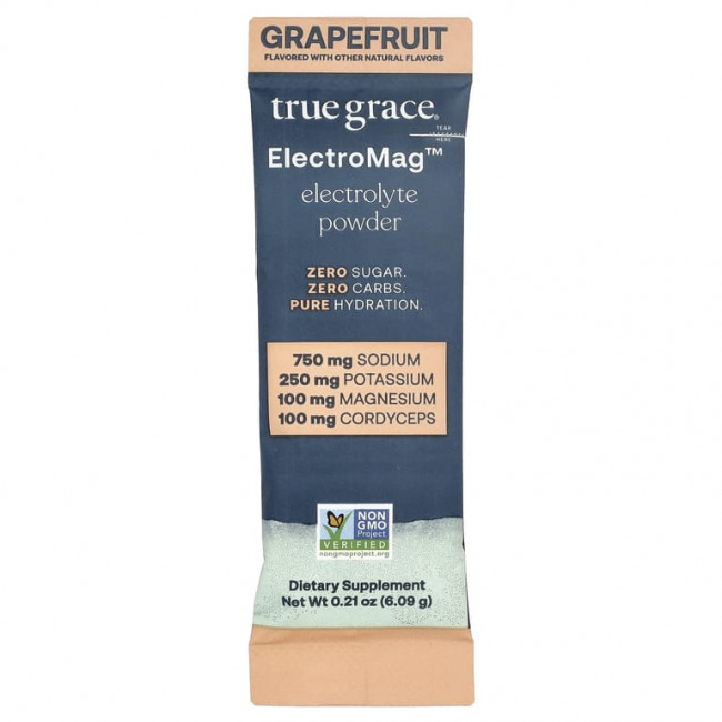 True Grace, ElectroMag™, электролитный порошок, со вкусом грейпфрута, 16 упаковок в стике по 6,09 г (0,21 унции)