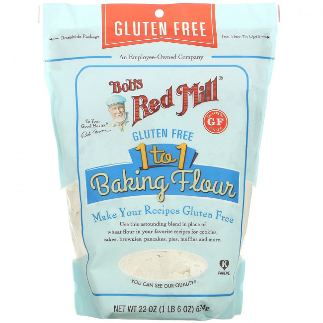 Bob's Red Mill, мука для выпечки 1:1, безглютеновая, 624 г (22 унции) Bob's Red Mill, мука для выпечки 1:1, безглютеновая, 624 г (22 унции)