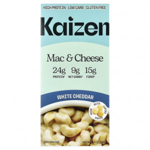 Kaizen, макароны с сыром, белый чеддер, 178 г (6,4 унции)