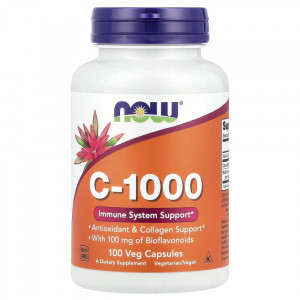 NOW Foods, C-1000 с биофлавоноидами, 100 растительных капсул