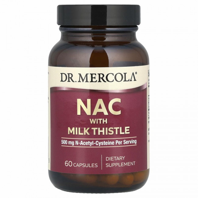 Dr. Mercola, NAC с расторопшей, 500 мг, 60 капсул Dr. Mercola, NAC с расторопшей, 500 мг, 60 капсул