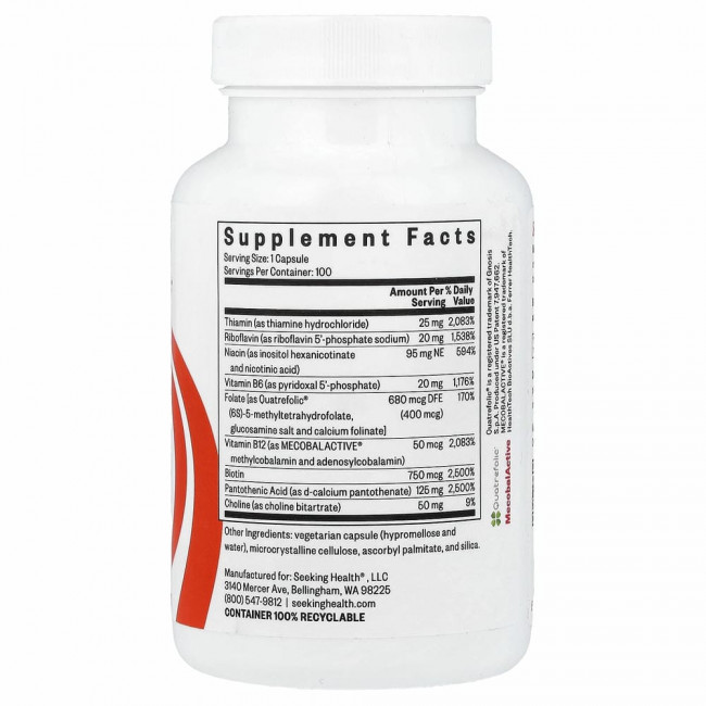 Seeking Health, B Complex Plus, 100 вегетарианских капсул Seeking Health, B Complex Plus, 100 вегетарианских капсул
